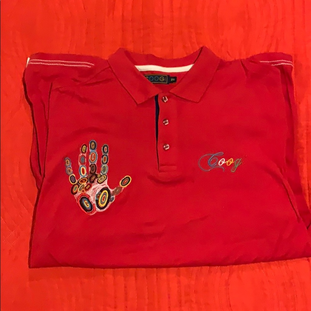 Red With White Seams Coogi Shirt